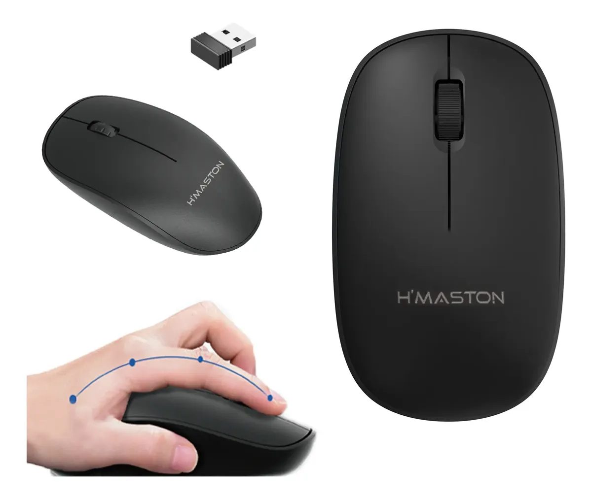 Mouse Sem Fio 2.4g Pilha Aaa Dpi 1200 Para Pc