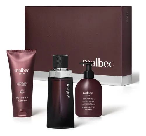 O Boticário Malbec Kit Presente 3 Itens