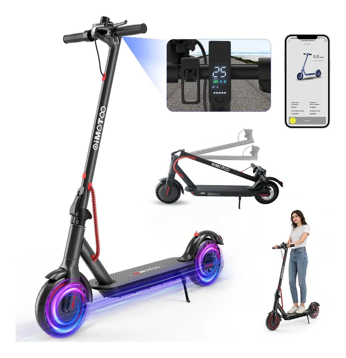 Patinete Elétrico 350w Adulto Com Amortecedor