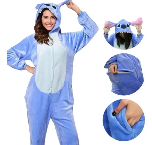 Pijama Macacão Kigurumi Adulto Feminino Plush Peluciado