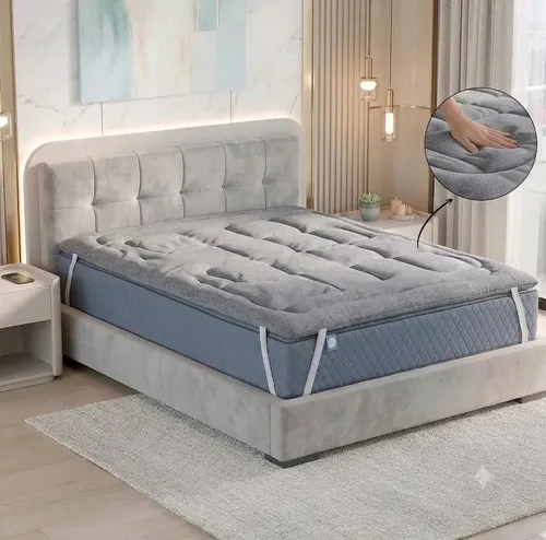 Pillow Top Casal 1,88 X 1,38 Protetor Colchão Cinza Premium