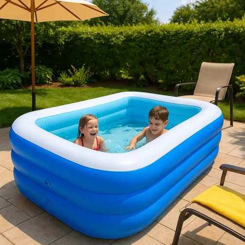 Piscina Infantil Retangular Inflável De Plástico
