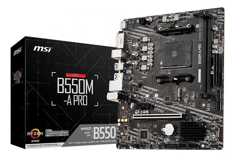 Placa Mãe Msi B550m-a Pro, Ddr4, Amd Am4, Matx, Chipset B550