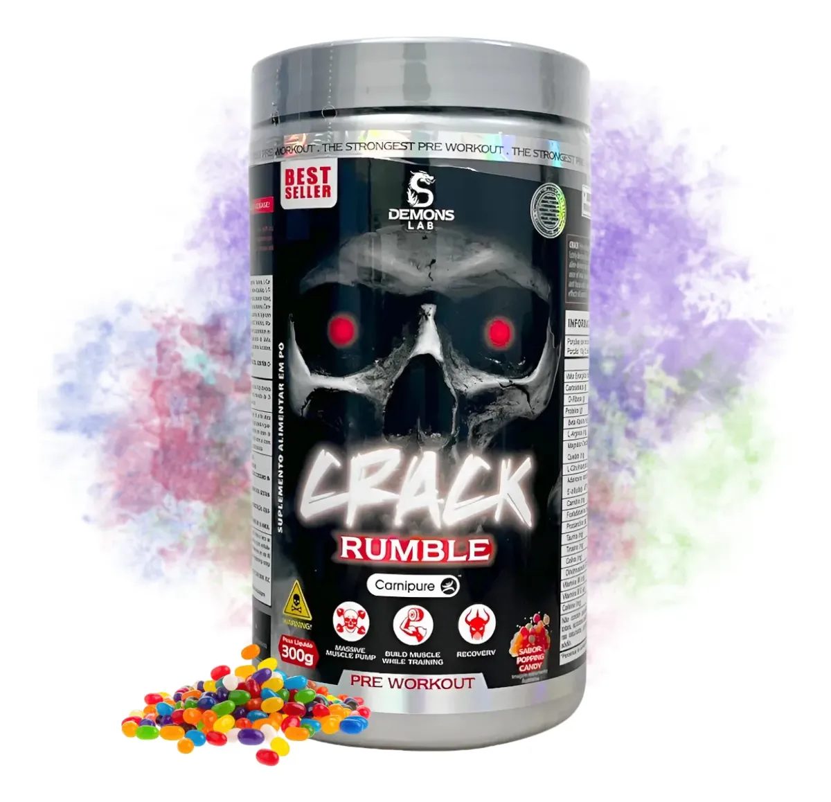 Pré Treino Crack 300g - Demons Lab Sabor Yellow Madness