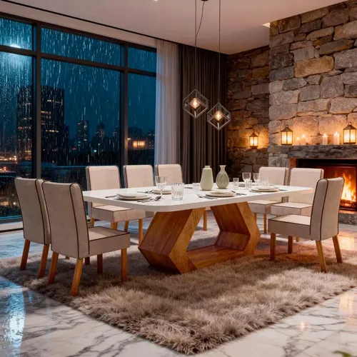 Sala De Jantar 220x110 Lottus Mdf/vidro Off 8 Cad Bom Pastor