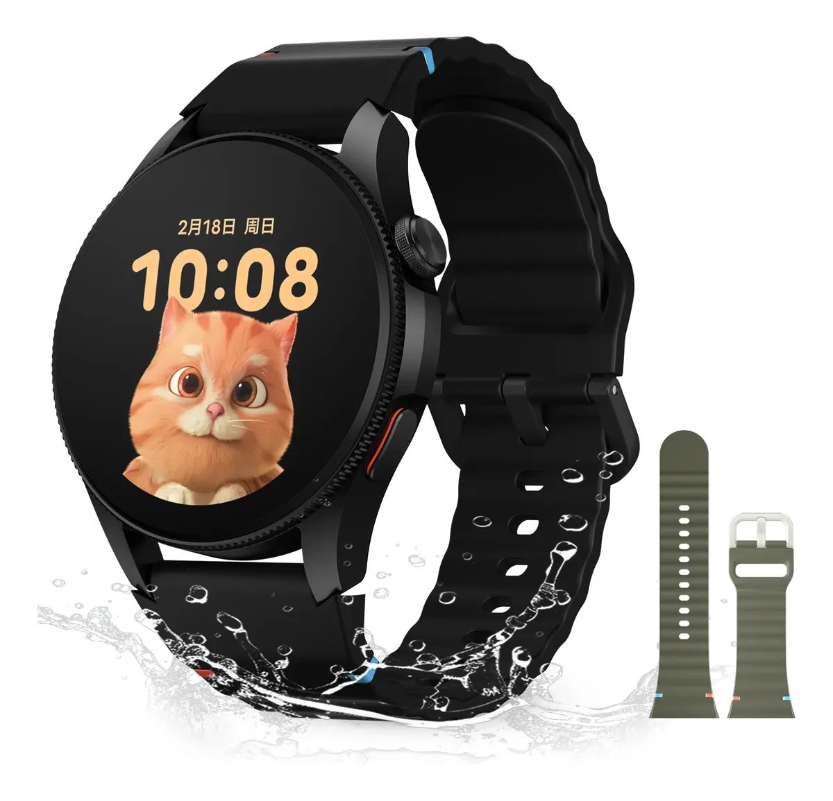 Smartwatch Aurafit G12, Gps, Resistência À Água 3atm, Preto