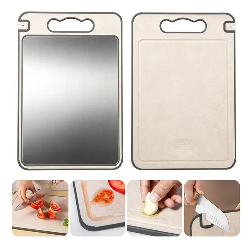 Tábua De Corte Dupla Face Inox E Pp 36,5x25 Cm