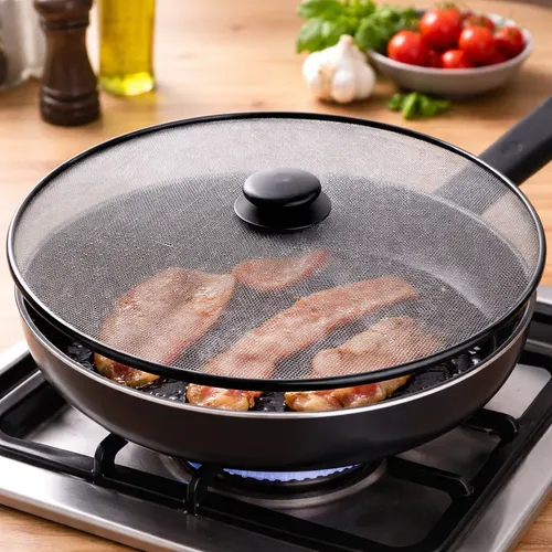 ✅ Tampa Protetora Frituras Metal 25cm Anti Respingo
