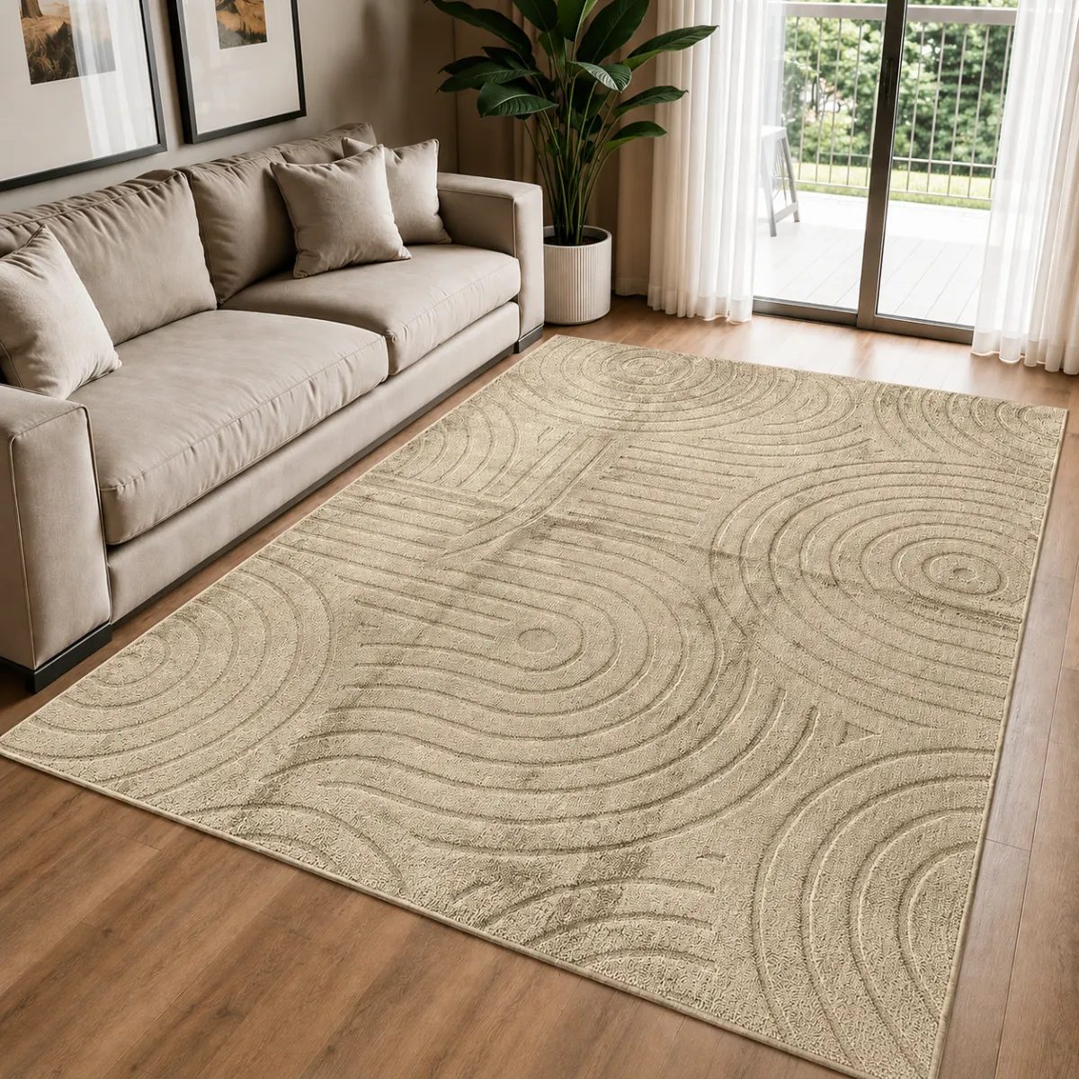 Tapete Moderno 2,0x1,5m Antiderrapante Alto Relevo