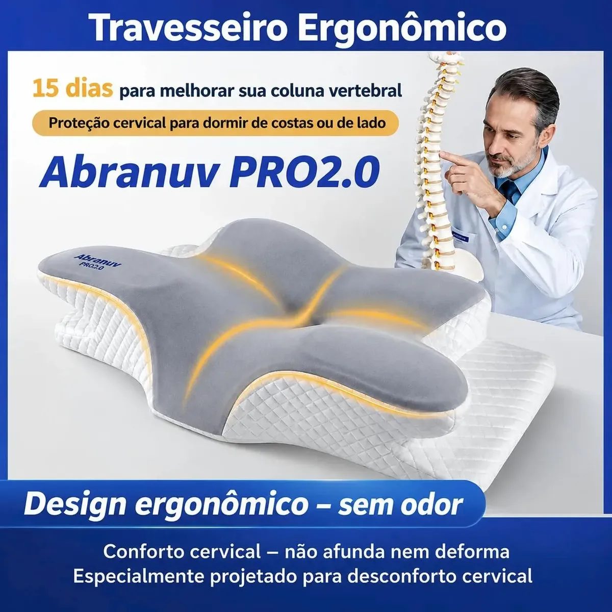 Travesseiro Cervical Ergonômico Abranuv