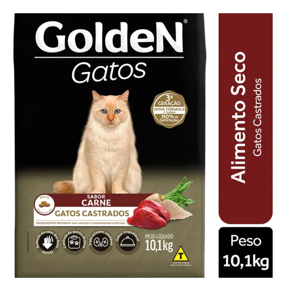 Ração Golden Premium Especial Gatos Adultos Castrados Carne 10,1kg