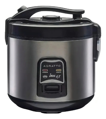 Panela Elétrica de Arroz e Legumes 6 Xícaras Antiaderente 400W Arrozeira Inox Agratto