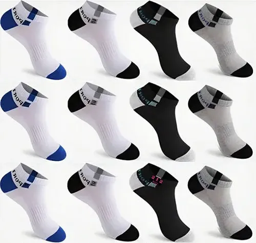 12 Pares Meias Cano Curto Baixo Soquete Invisivel