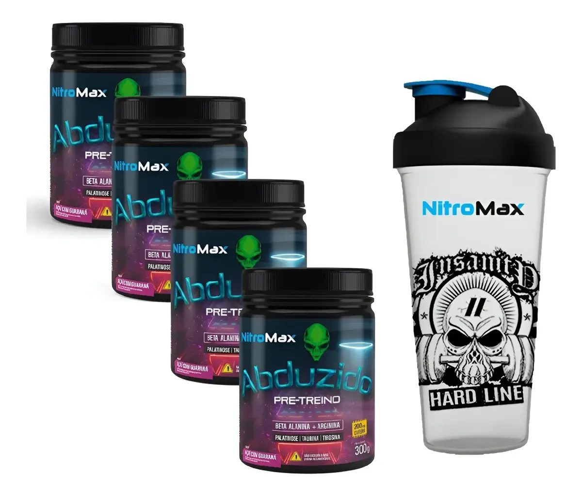 Kit 4x Pre Treino Abduzido 300g + Brinde