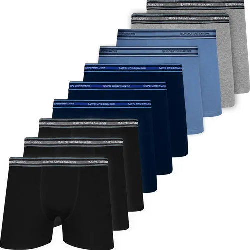 Kit Com 10 Cuecas Boxer Algodão Lupo