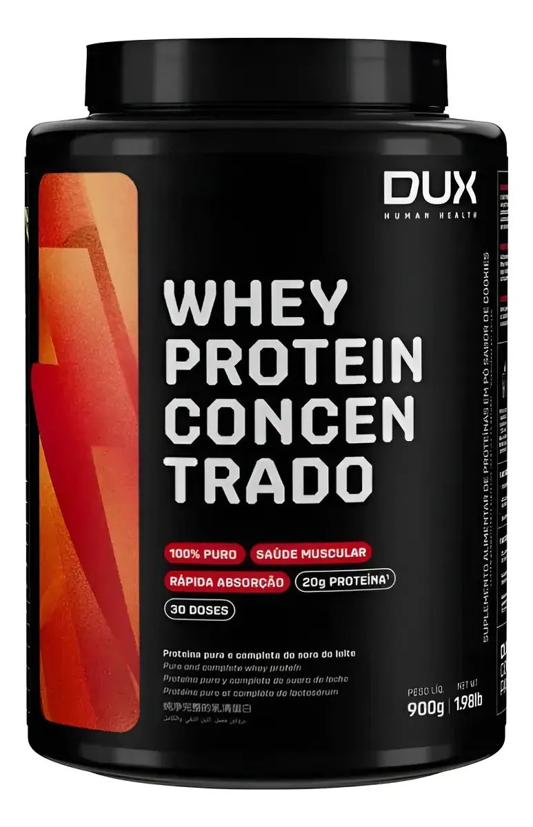Whey Protein Concentrado 900g Dux Nutrition (Diversos Sabores)