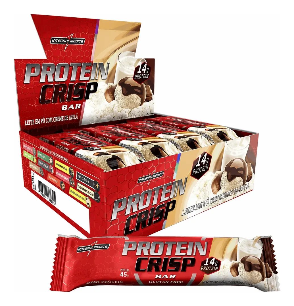 Barra Protein Crisp Bar Caixa C/ 12 Integralmedica