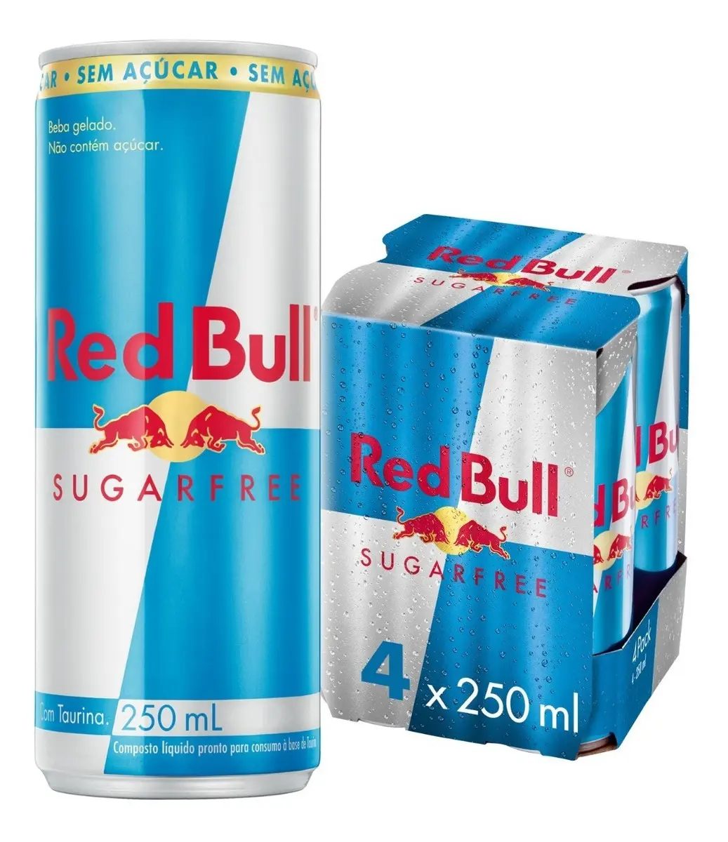 Red Bull Energético, Sugar Free, Sem Açúcar, 250ml, 4 latas