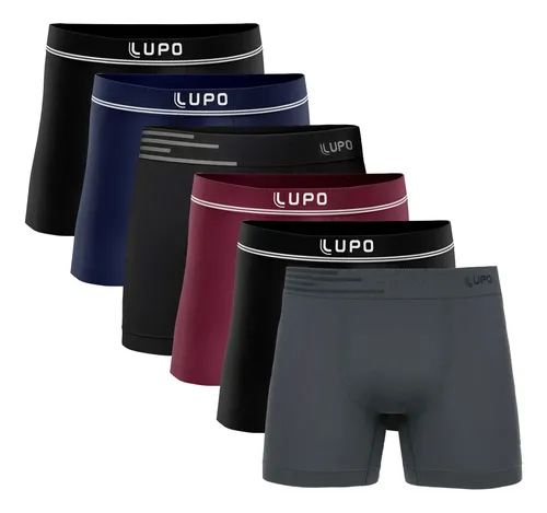 ✅ Kit 6 Cuecas Boxer Lupo