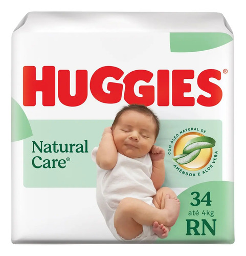 Fralda Huggies Natural Care RN com 34 Unidades