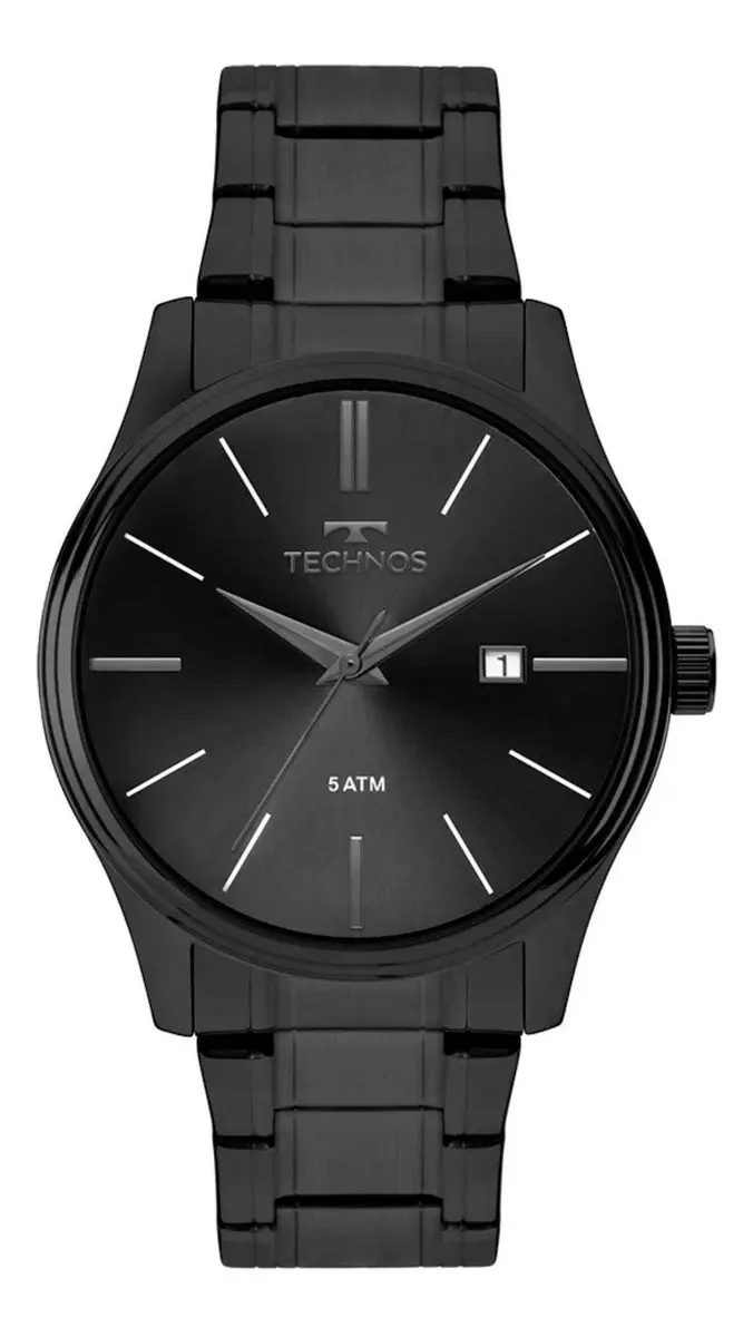 Relógio Technos Masculino Quartzo Grafite 42mm Aço Resistente à Água