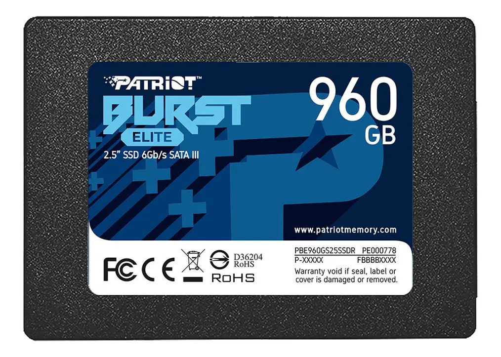 Unidade SSD para notebook Patriot Sata3 2.5 Burst Elite Sata de 960GB