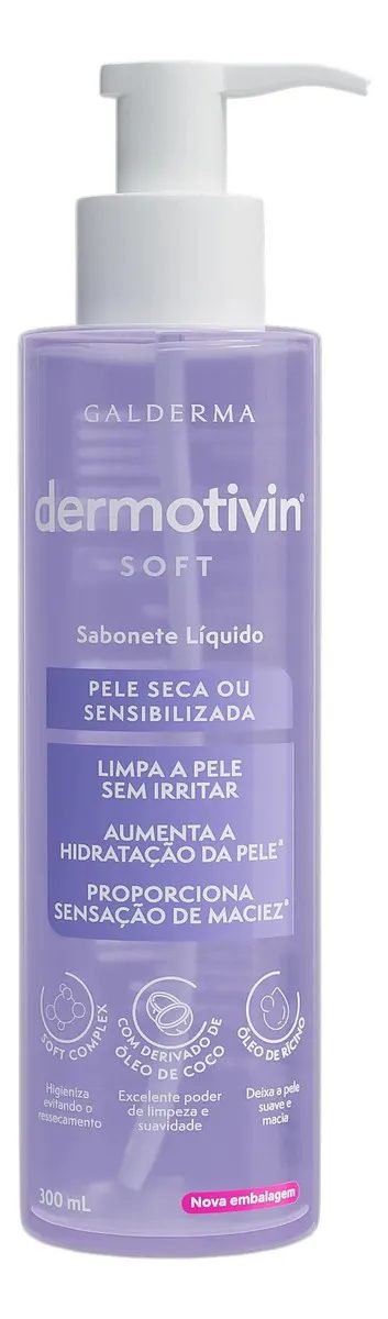 Dermotivin Soft Sabonete Líquido Facial 300ml