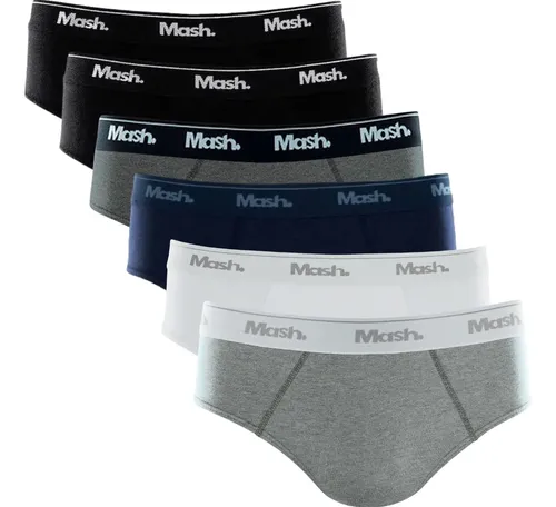 Kit com 6 Cuecas Slip Mash