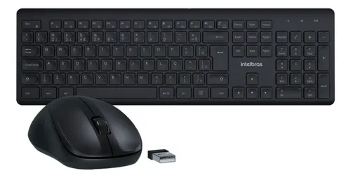 Kit Teclado e Mouse Sem Fio CSI50, 2.4GHz, ABNT2, Preto Intelbras