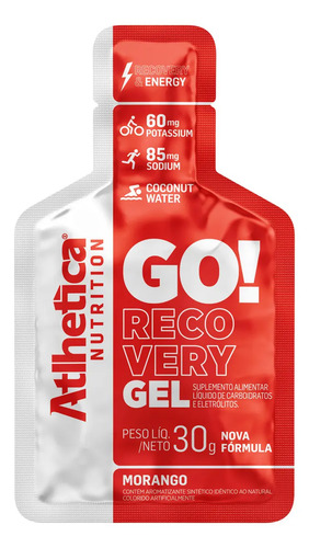 Go! Energy Gel Recovery Morango Display Com 10 Saches De 30g Morango