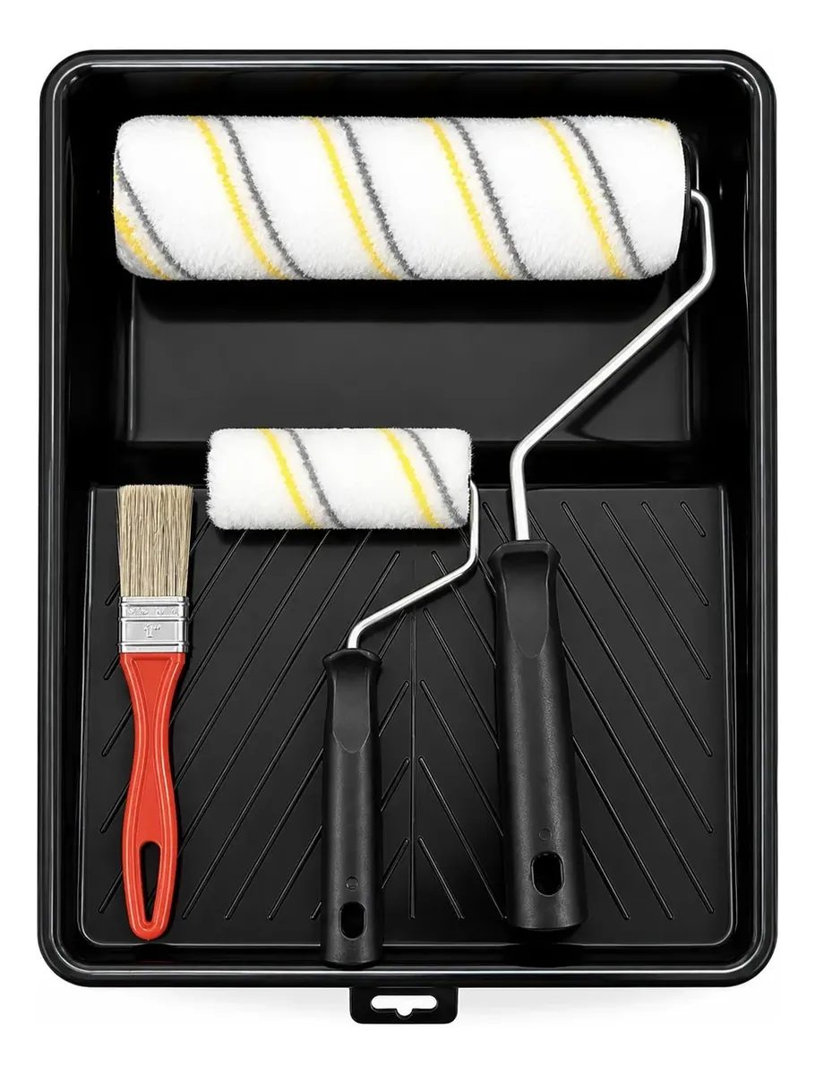 Kit De Pintura Anti- Gotas Rolos 23/9cm Lã Microfibra + 3pçs