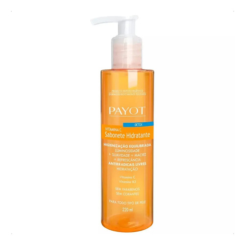 Sabonete Facial Detox Payot Vitamina C Hidratação e Luminosidade 220ml