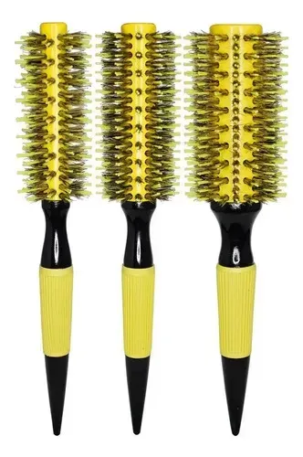 Kit 3 Escovas Profissional Cerdas De Javali