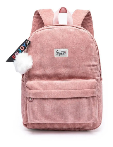Mochila Urbana Feminina Spector Rosa 16.5L com Chaveiro Pelinho