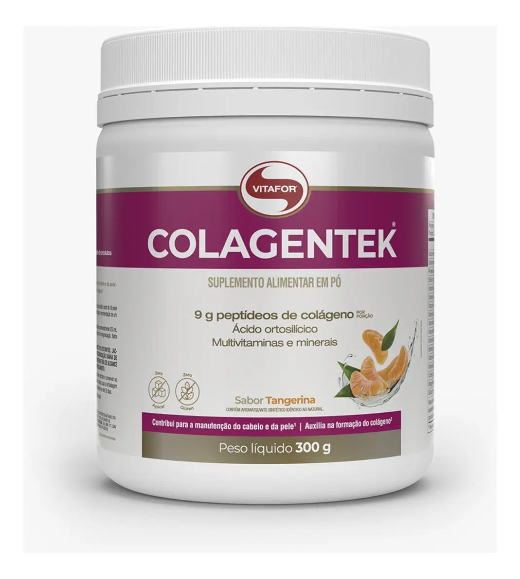 Suplemento alimentar Colagentek Tangerina 300g Vitafor