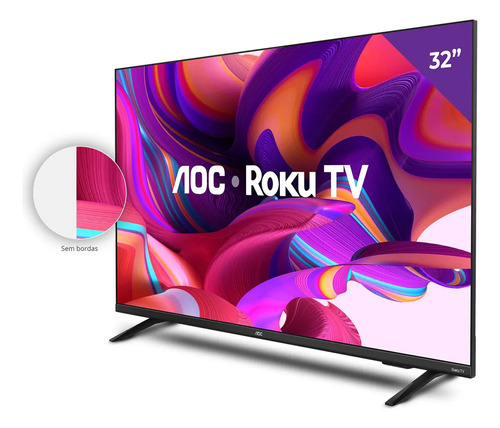 Smart Tv 32 polegadas Hd Roku Tv 32s5135/78g Preta Aoc