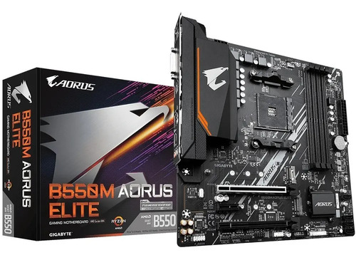🔥Placa Mae Gigabyte B550m Aorus Elite Am4 Ddr4 Hdmi M-atx Cor Preto