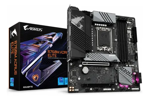 🔥 Placa Mãe Gigabyte Intel 1700 B760m Aorus Elite 4x Ddr5 Matx Cor Preto
