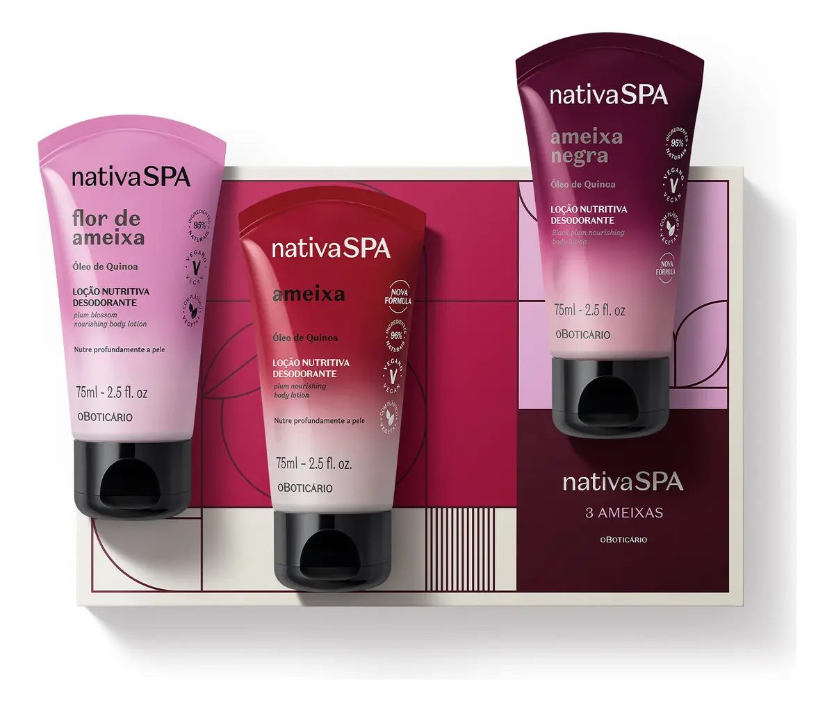Mini Kit Presente Nativa Spa Ameixa Boticário (3 Itens)