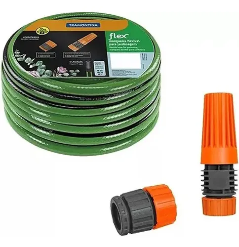 Mangueira Jardim Flexivel 30m Tramontina Reforçada 4 Camadas Cor Verde-escuro