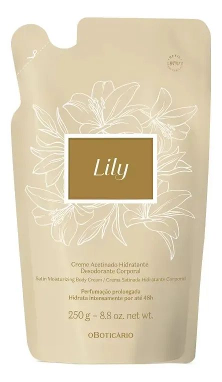 O Boticário Refil Creme Acetinado Hidratante Desodorante Corporal Lily 250g