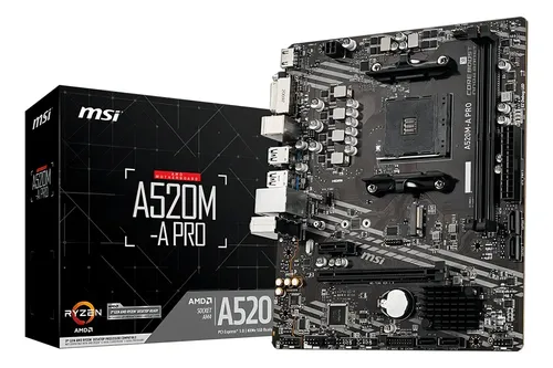 🔥Placa-mãe Msi A520m-a Pro Am4 Matx Ddr4 Hdmi Dvi M.2