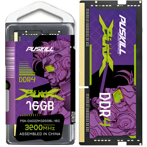 🔥Memória RAM SODIMM Puskill Killblade DDR4 16GB 3200MHz para Notebook Gamer