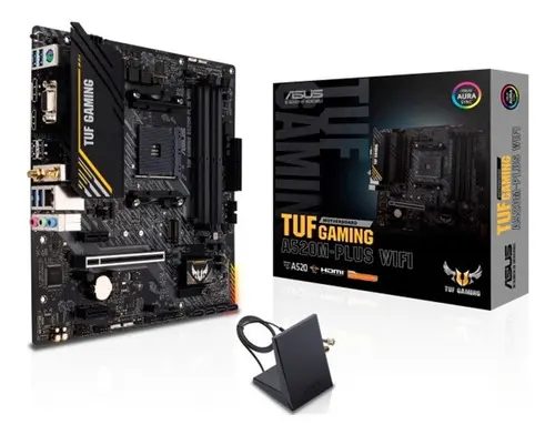 Placa Mãe Asus Para Amd Am4 Tuf Gaming A520m-plus Wifi Matx Preto