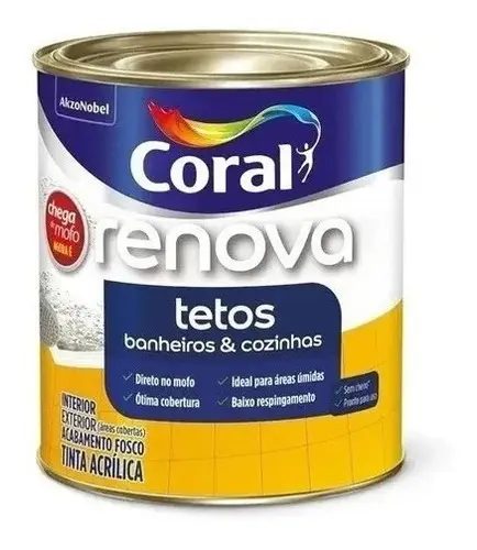 Tinta Coral Renova Tetos Banheiros E Cozinhas 900ml