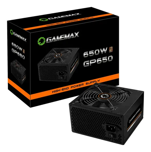 Fonte Alimentacao Preta 650w Gamemax Gp650 80 Plus Bronze Cor Preto