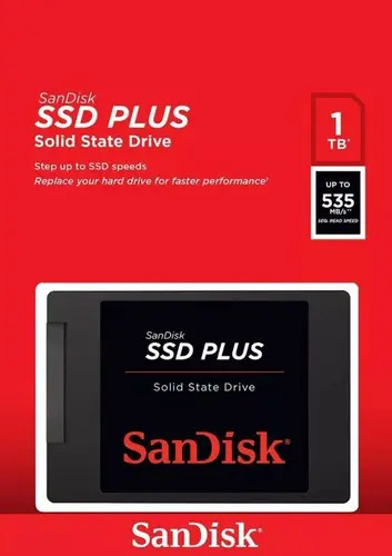 🔥 Disco Sólido Interno Sandisk Ssd Plus Sdssda-1t00-g26 1tb Cor Preto