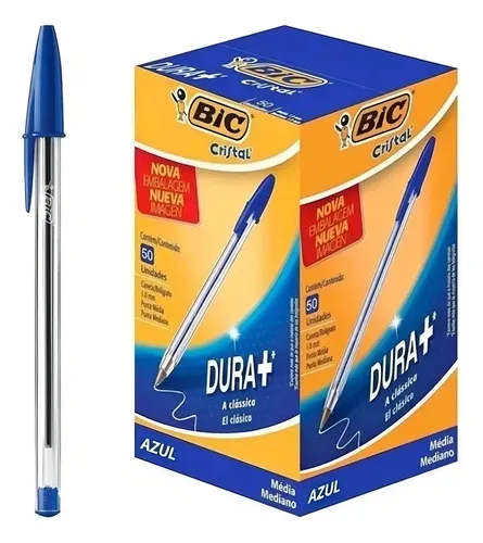 Caneta Esferográfica Bic Cristal Média 50 Unidades Cor da tinta Azul
