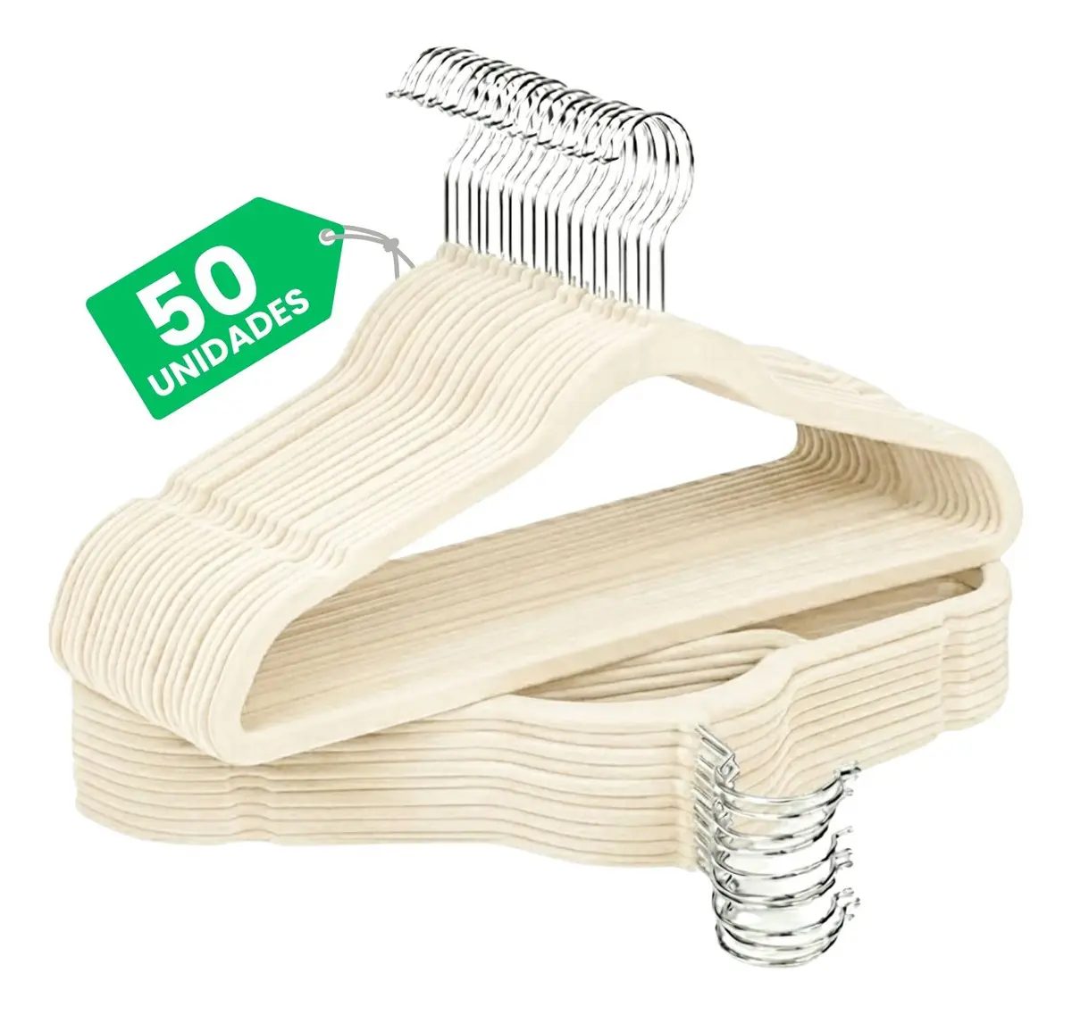 Kit 50 Cabides Veludo Slim