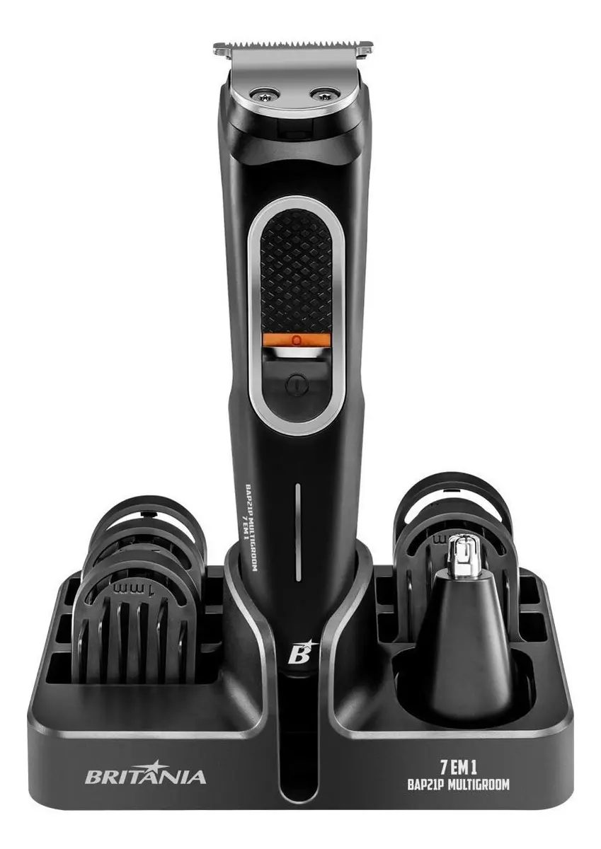 Aparador De Pelos Bap21p Multigroom 7 Em 1 Britânia Bivolt Preto